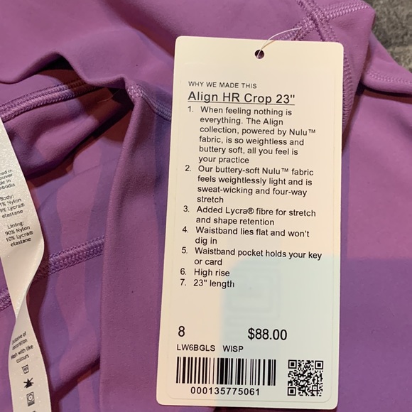 Lululemon Align High-Rise Crop 23" NWT - Picture 6 of 6